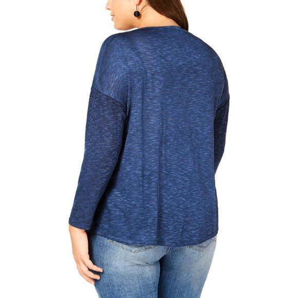 INC Plus Sz-3X Soft Contrast-Sleeve Sweater NWT - Picture 5 of 5